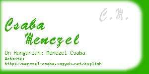 csaba menczel business card